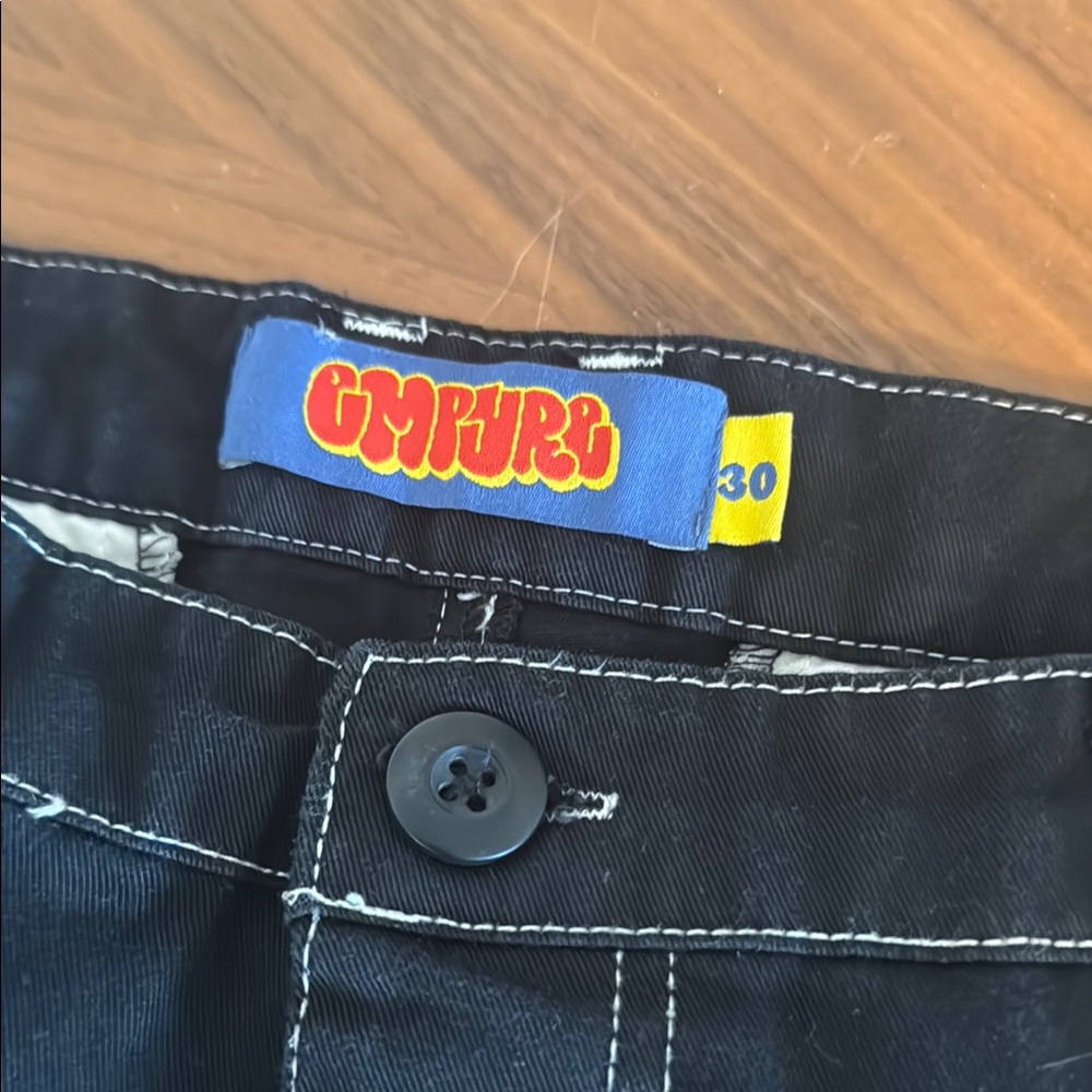 Empyre Black Cargo Pants with Stitch Detail